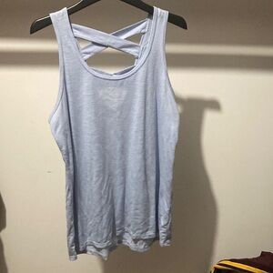 GAIAM Light Blue Crisscross Back Tank Top